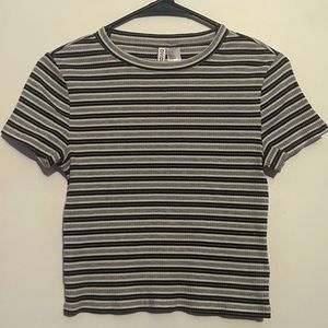 H&M Divided Striped Black White Fitted Shirt